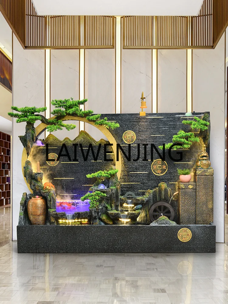 Water Curtain Wall Rockery Floor Ornaments Company Interior Decoration Water Fish Pond Landscape Housewarming Fortune