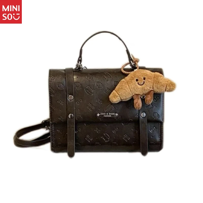Miniso Mochila de gato de estilo coreano, bolso de mano de dibujos animados estéticos Ins, bolso grande y lindo de nicho para mujer