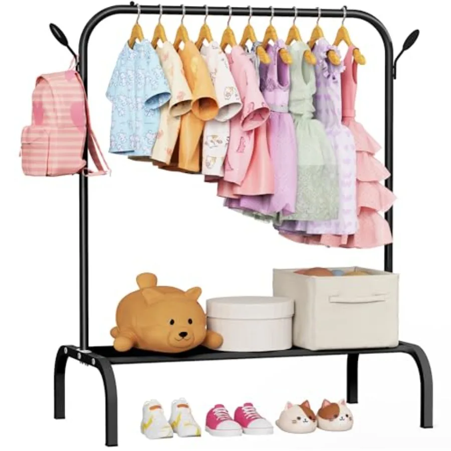 

Усовершенствованная вешалка для одежды - Стеллаж для детской одежды Монтессори - Маленькая портативная вешалка для одежды с полками для хранения