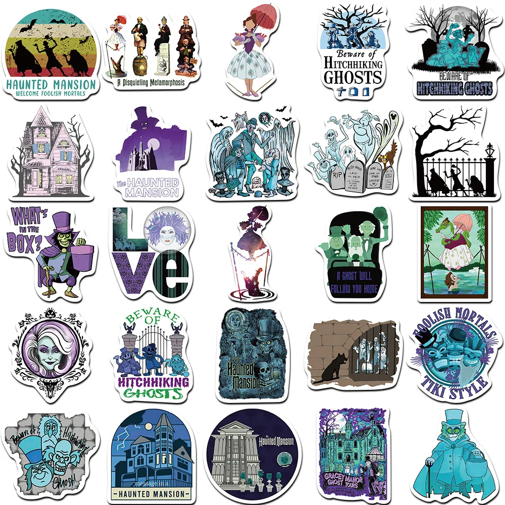 10/30/50Pcs Classic movies Haunted Mansion Sticker For Snowboard Laptop Luggage Car Fridge DIY Styling Vinyl Sticker