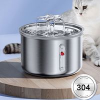 2L Cat Water Dispenser Safe 304 Stainless Steel Silent Filtered Cats Fountain Dog Automatic Drinker USB Powered Pet Supplies