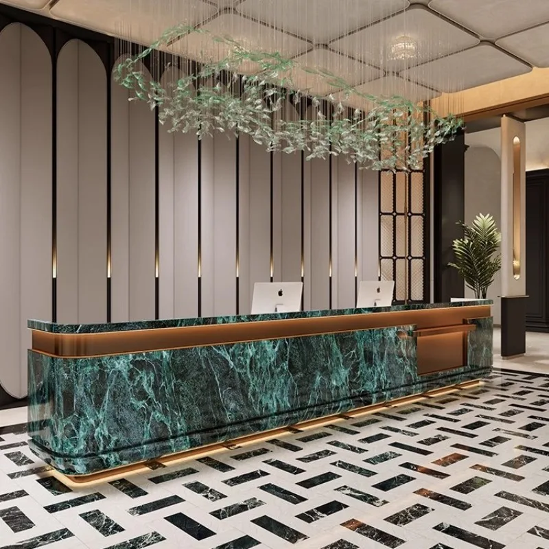 

Restaurant Front Desk Reception Counter Clinic U Shape Classic Reception Desks Modern Clothing Mostrador Recepcion Furniture