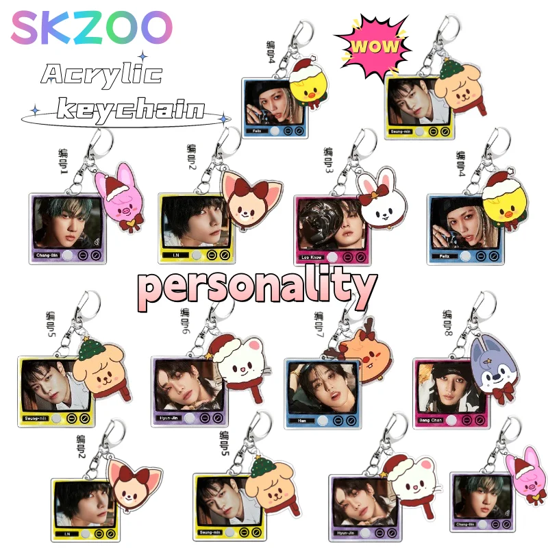 

SKZOO Stray Kids Acrylic Keychain Cute, Fashionable, Personalized, Creative, Simple Pendant, Gift for Friends on Holidays