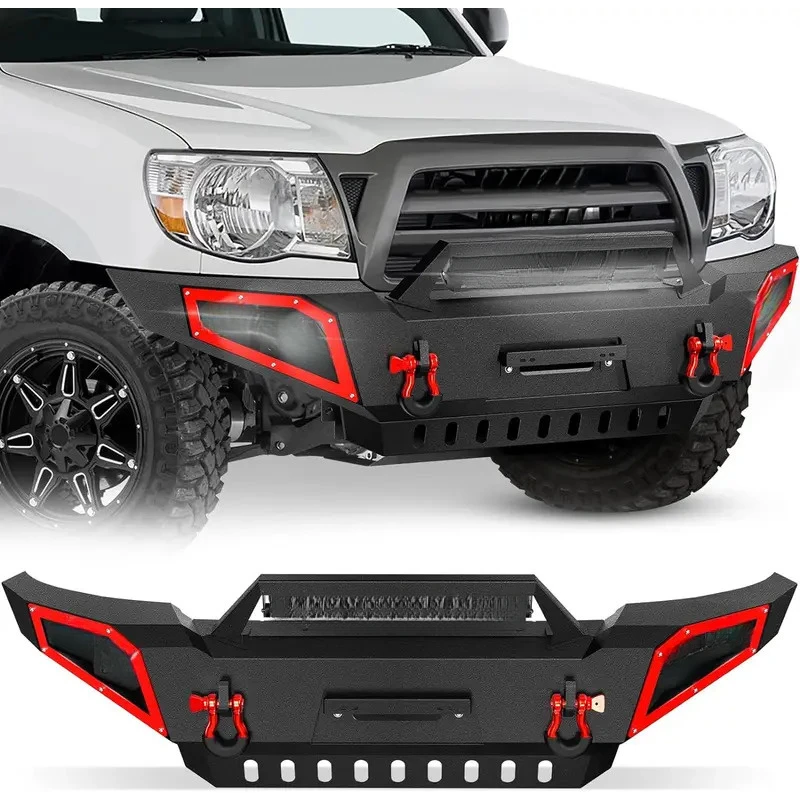 

Factory Price Front Pickup Truck Bumper Fit 2005-2015 Tacoma 2nd Gen Equipped with Skid Plate, 4 X 18W LED Lights