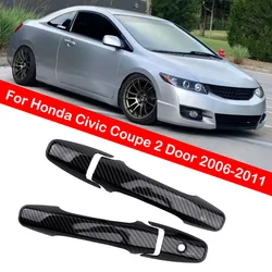 Per Honda Civic Coupe 2 porte 2006 2007 2008 2009 2010 2011 auto in fibra di carbonio stile esterno maniglia modanatura copertura Trim Decor