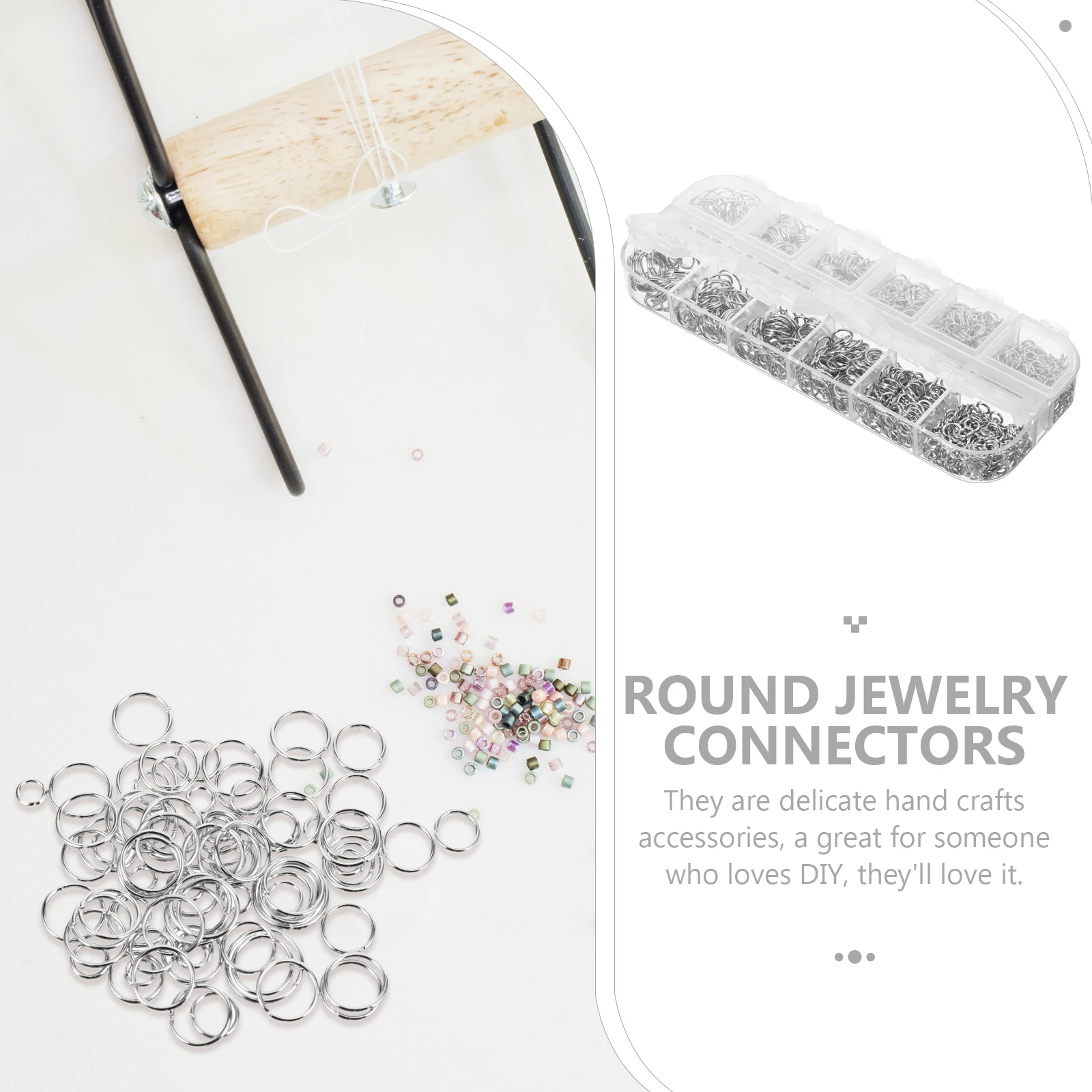

1200 Pcs Metal Open Jump Rings Sturdy Iron Round Connectors for Jewelry Making DIY Craft Bracelet Necklace Repair Materials