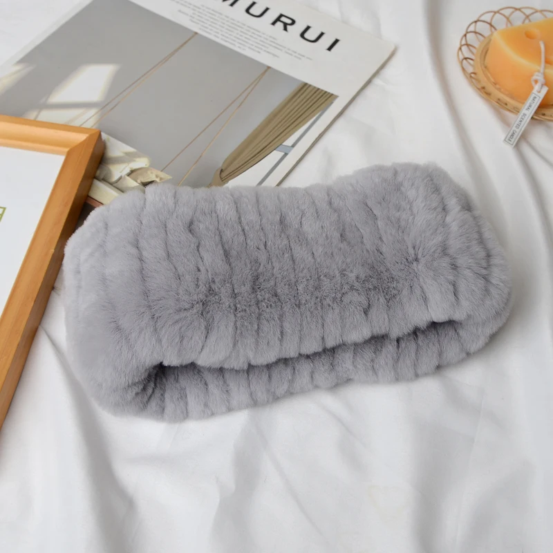 2026 Neuer Winter-Outdoor-Schal für Damen aus echtem Rex-Kaninchenfell, natürliche dicke Pelzschals, warm für Russland, 100% echtes Rex-Kaninchenfell-Stirnband – Detail 17