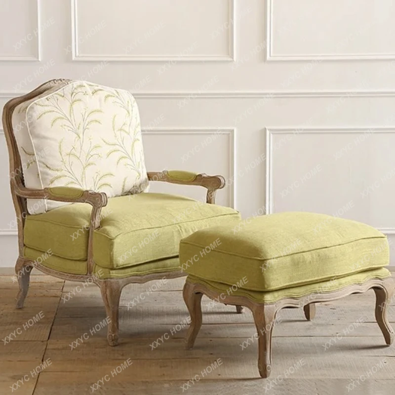 *Log splicing sofa chair vine back balcony living room retro old single chair