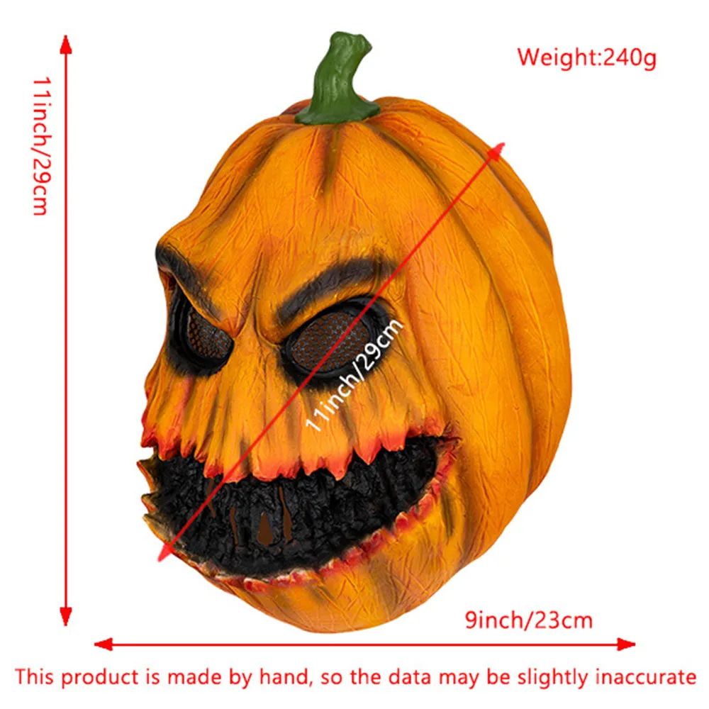 Gruselige Kürbismaske, gruselige Kürbiskopfmaske für Halloween-Kostümpartys – Detail 3
