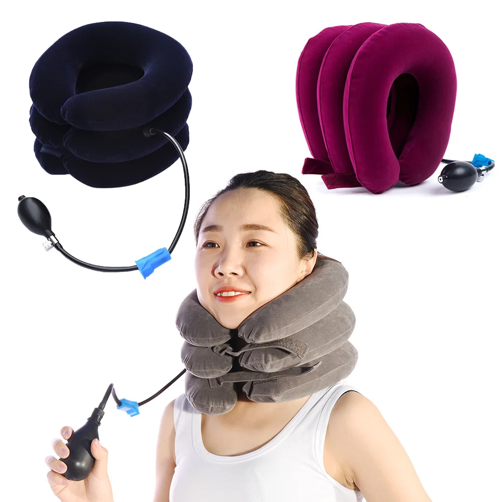 

Inflatable Neck Support Cervical Spine Traction Device Three-layer Neck Massager To Protect The Neck Portable Home Comfortable