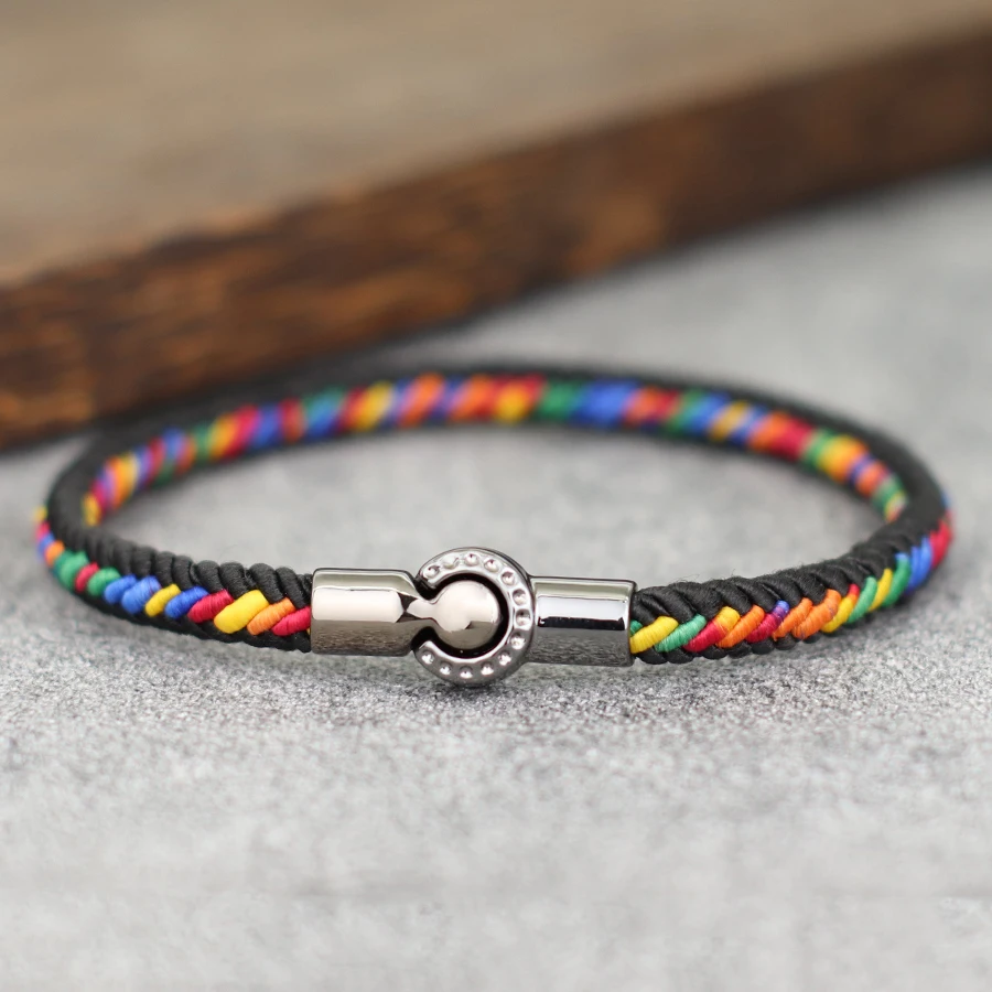 Handmade Ethnic Rope Bracelet with Magnetic Clasp
