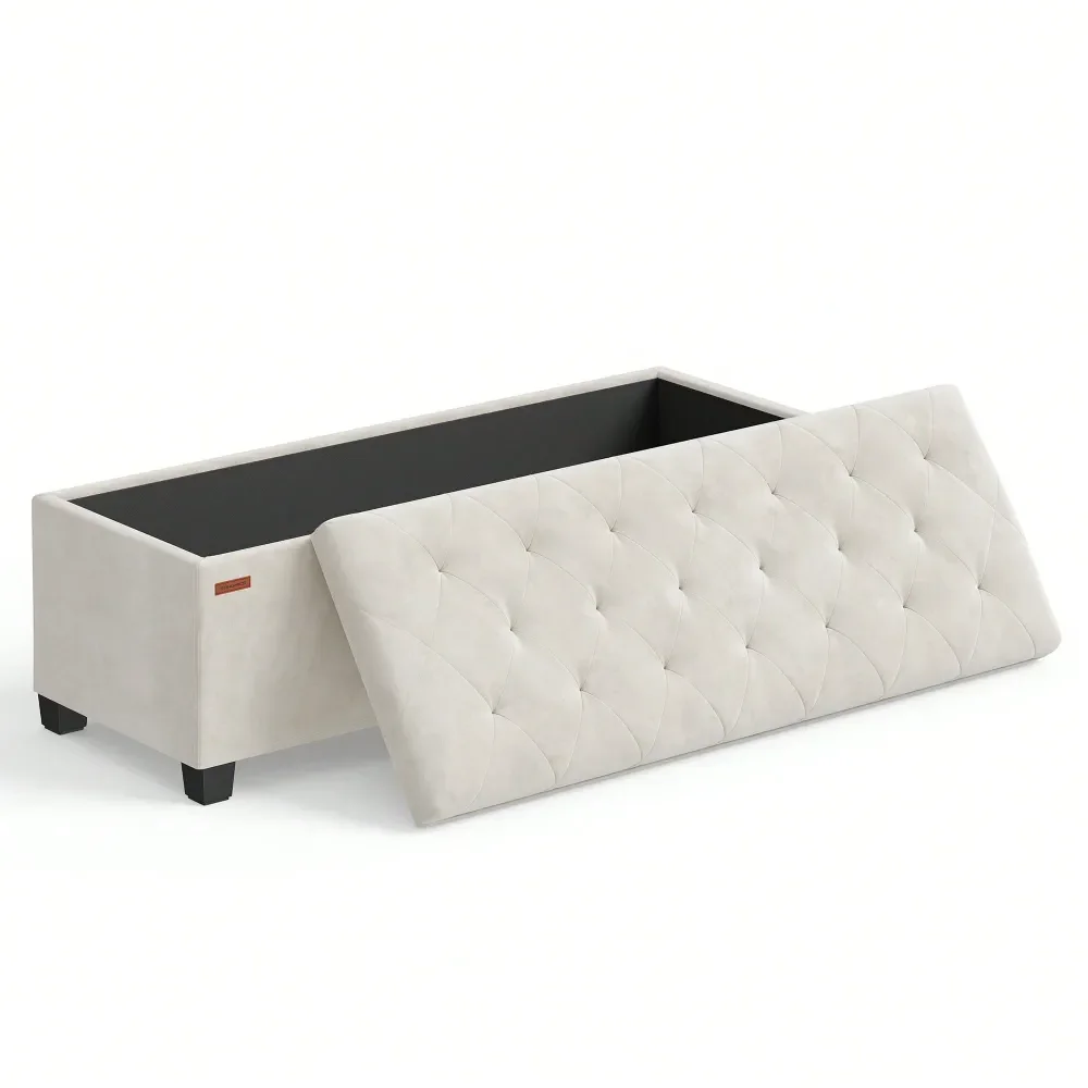 

Пуфик-банкетка для хранения, подставка для ног с ножками, 15,7 x 43 x 15,7 дюймов, прикроватная скамья, тумба для хранения, нагрузка до 660 фунтов, для Li