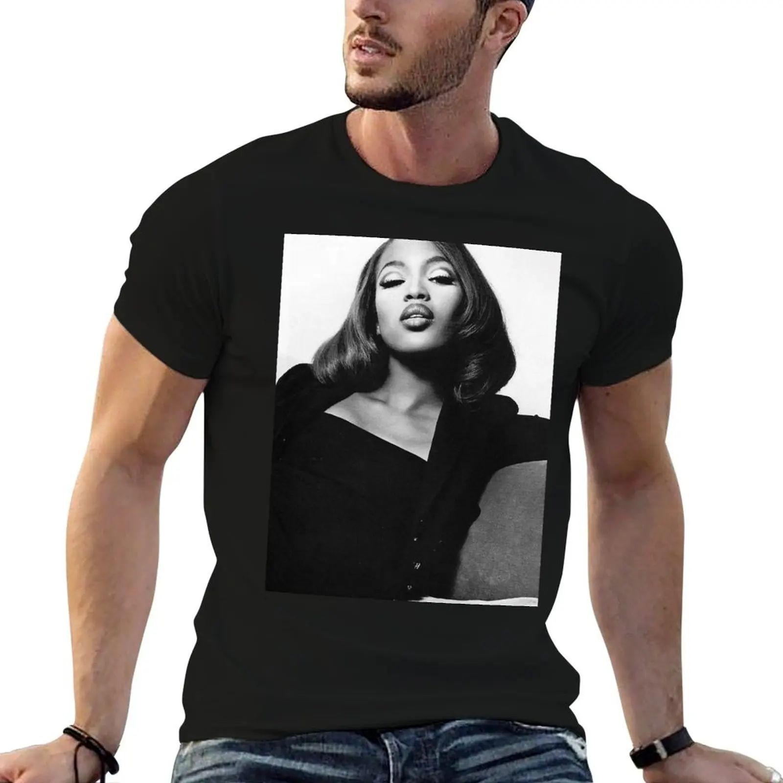 

Naomi Campbell : RBF T-Shirt t shirt man plain cotton tshirt 100% mens graphic t shirts T-Shirt