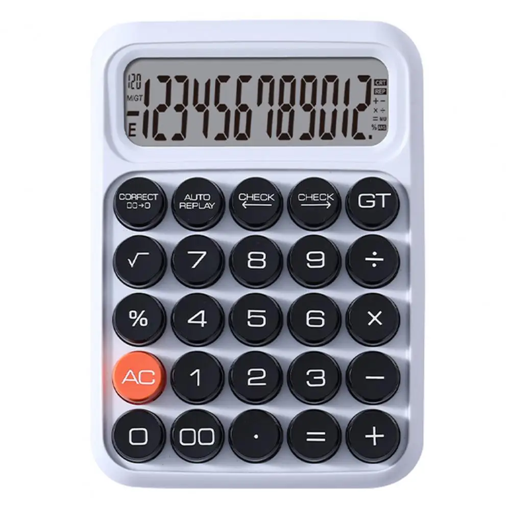 Cute Mechanical Switch Calculator, 12 dígitos, Retro Round Keys Operação