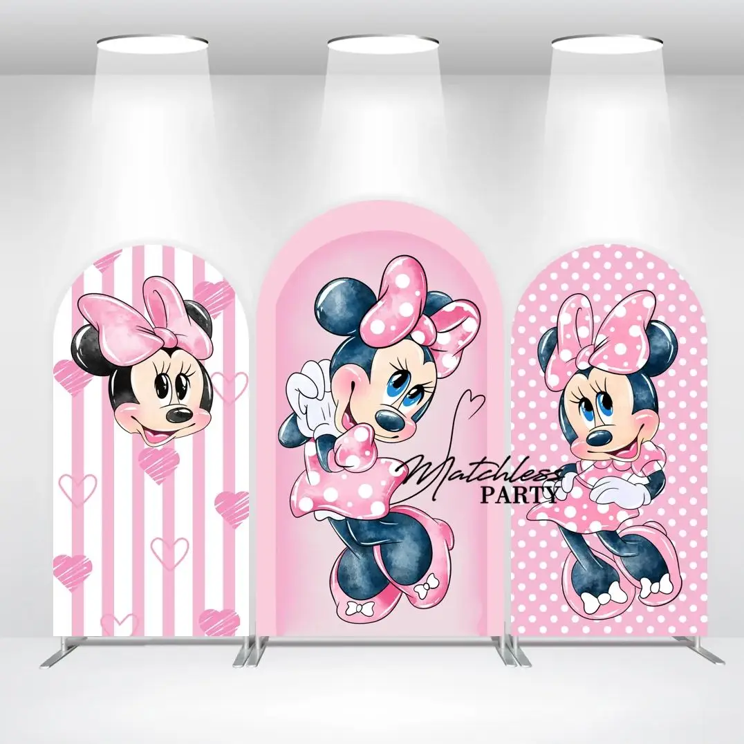 

Custom Fabric Minnie Mouse Birthday Party Arch Backdrop Cover