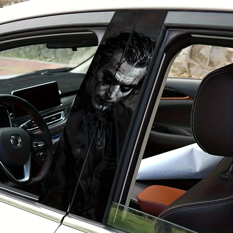 2-piece AHPAINTING Car B-pillar Stickers - Scratch resistant self-adhesive vinyl material suitable for men's design