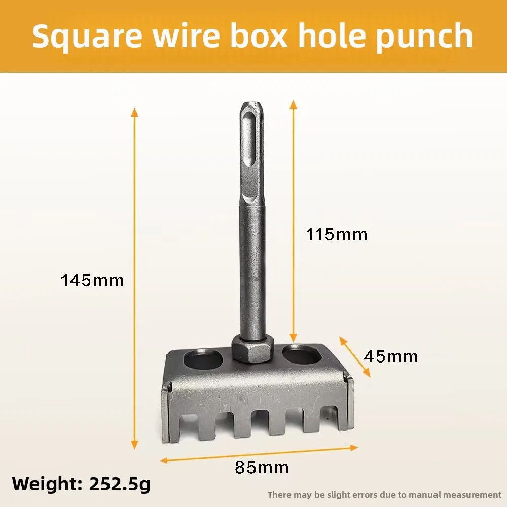 86 Line box socket Hole Punch Quick Electric hammer Open hole Tools hardware tools Square handle is hardened and wear resistant