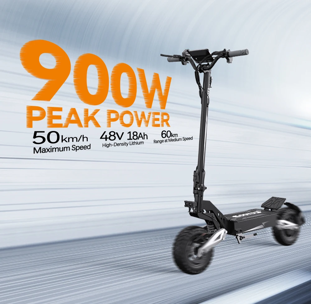 Fotografia 4: Scooter Elétrico Adulto OOTD T10 com Motor de 200W, Bateria de 48V18AH, Pneus de 11 Polegadas, E-Scooter Dobrável para a Cidade