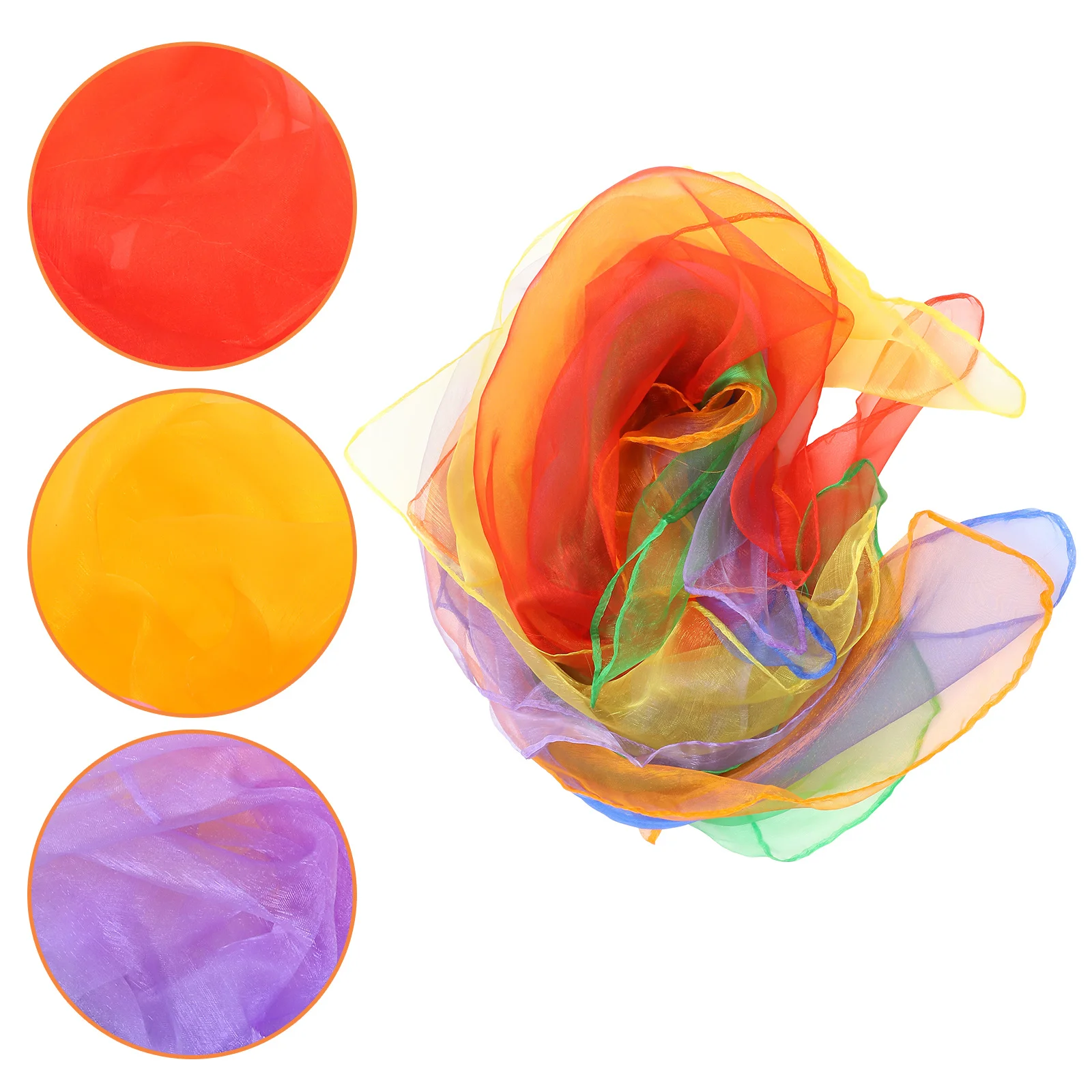 

12Pcs Performance Scarves Colorful Square Dance Juggling Scarves Stage Props Play Accessories Stage Performance Props