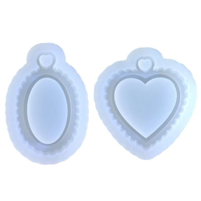 

Silicone Pendant Molds Resin Casting Mold Silicone Clay Moulds Jewelry Mould Hand Making Accessories Oval/Heart Shaped