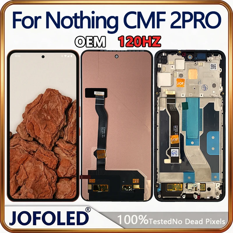 6.77" Original FHD+120HZ For Nothing CMF Phone 2 Pro AMOLED LCD Screen Touch Digitizer Assembly  Display Replacement With Frame
