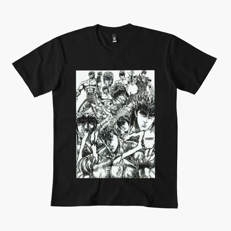 

0405 Manga Kenshiro Fist of the North Star Anime gift t shirt Hokuto no Ken printed Graphic tee Y2K clothes All size Tops
