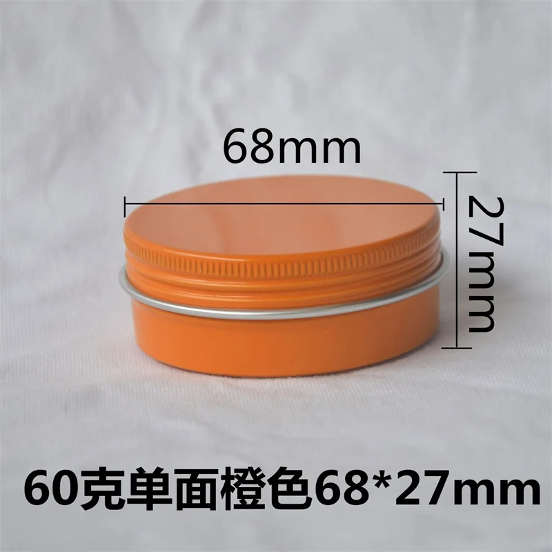 

200pcs 60g Blue Orange Silver Aluminum Tin Jar Food Grade 68x27mm Cosmetic Container Matte Finish Screw Cap Tea Candy Packaging