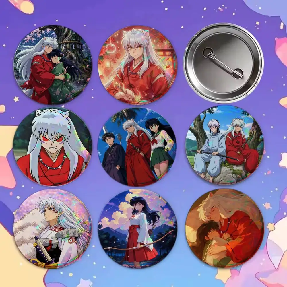 2026 Anime I-Inuyasha Badges Button Round Creative Pin Brooch Badge Bag Decor Accessories Fans Collect Friends Gifts