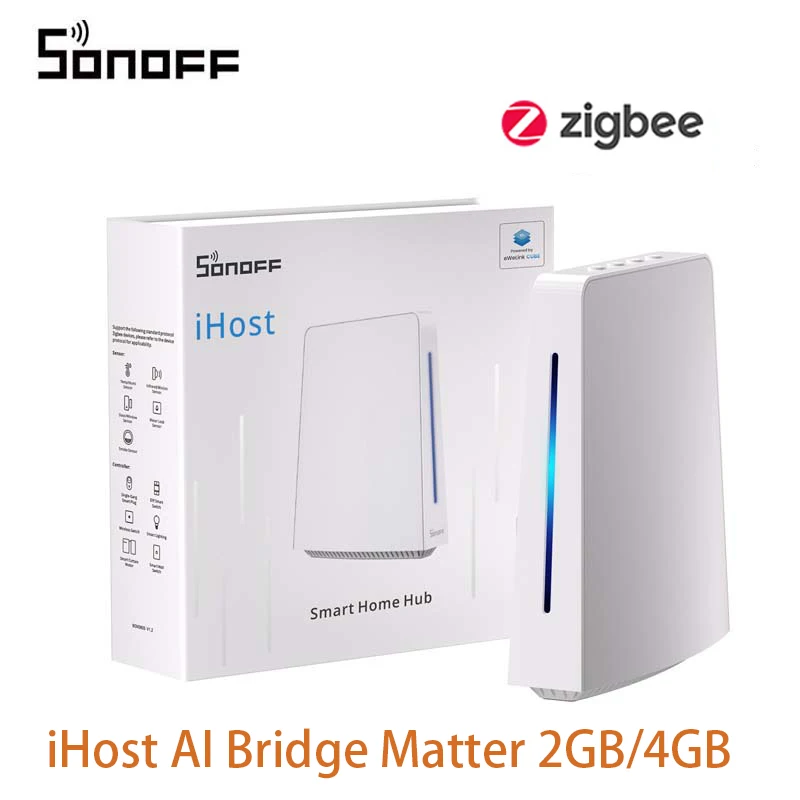 

SONOFF iHost Smart Home Hub AIBridge Локальный частный сервер 2 ГБ/4 ГБ Шлюз Zigbee Open API Система умного дома Устройство локального управления