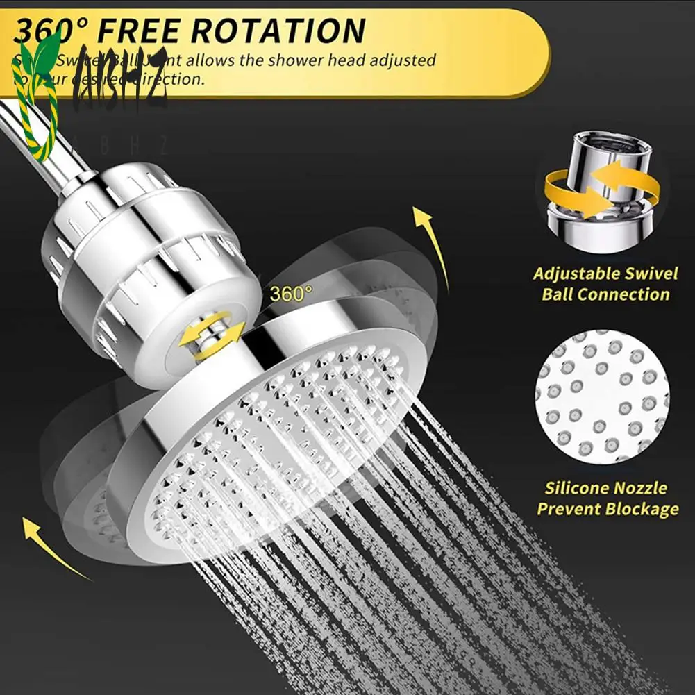 

Насадка для душа ABHZ и фильтр для жесткой воды, 15-ступенчатый фильтр для душа удаляет хлор и благоприятные вещества. Смягчитель воды. Насадка для душа.
