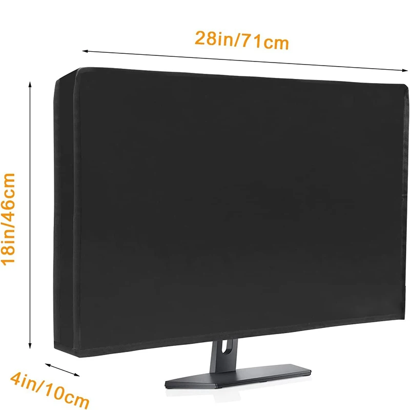 1PC Computer Monitor Dust Cover Black Oxford Cloth Thickened Waterproof Desktop Computer Screen Protector Cover Multi Size