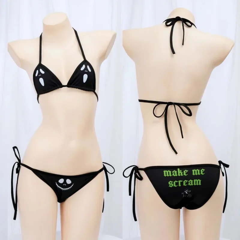 Lolita Anime Girls Band Aid Sexy Cosplay Costumes Bikini Set Women Black Bandage Tops Underwear Swimsuit Polyester Lingerie Gift view 2