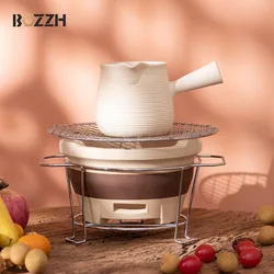 BOZZH 450ML Ceramic Carbon Furnace Tea Set Puer Kung Fu Tea Set Outdoor Potable Barbecue Charcoal Stove Tea Stove Ceramic Teapot