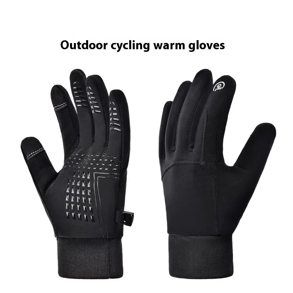 

Thermal Touchscreen Cycling Gloves Windproof Water-Resistant Winter Bike Gloves with Anti-Slip Grip