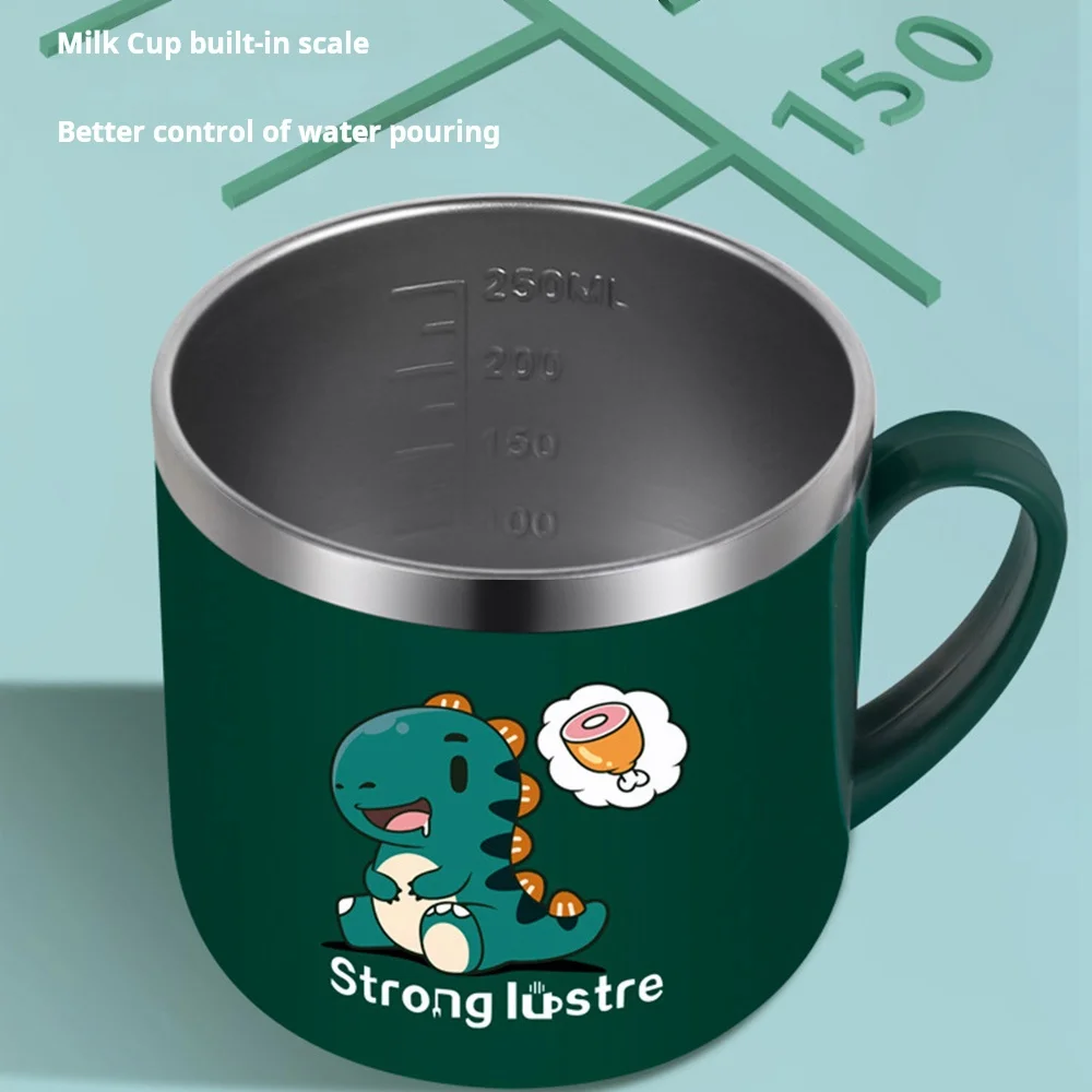 Детские чашки для питья из нержавеющей стали 304, изолированная мерная соломинка с двойными стенками, герметичная, тренировочная, герметичная