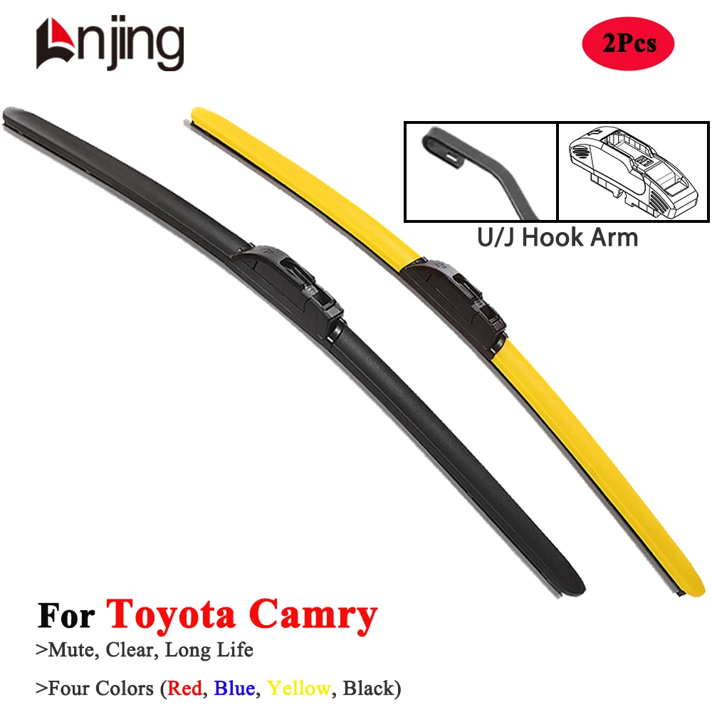 LNJING Colorful Wiper Blades For Toyota Camry XV40 XV50 XV70 1991 2006 2009 2012 2013 2014 2020 2022 2023 2024 Car Accessories