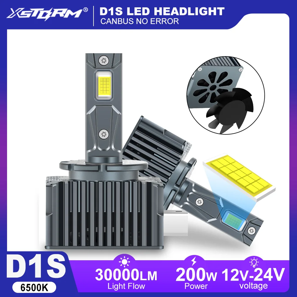 XSTORM 30000 LM 200W D1S LED Headlight D8S D2S D3S D4S LED Canbus Car Headlight D1R D2R D3R D4R D8R Light Bulbs for Car 6500K