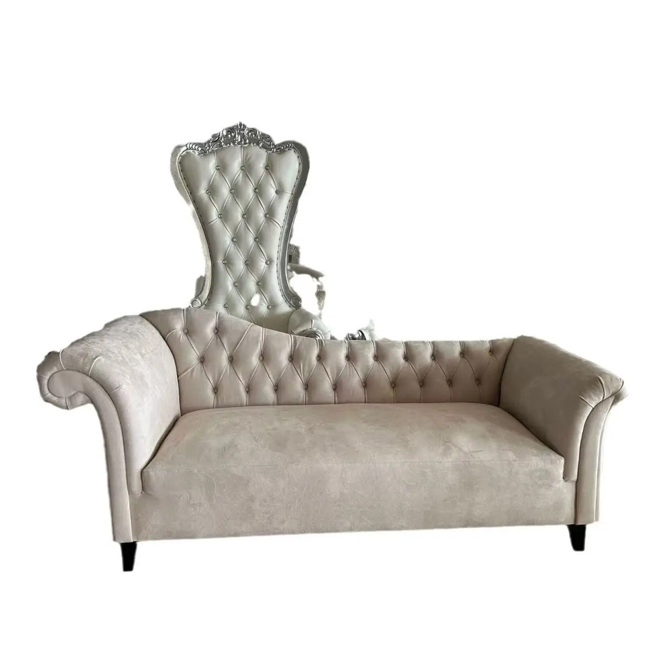 Modern Sofa Royal Golden Throne High Back for Events Gold Stainless Steel Sofa Wedding