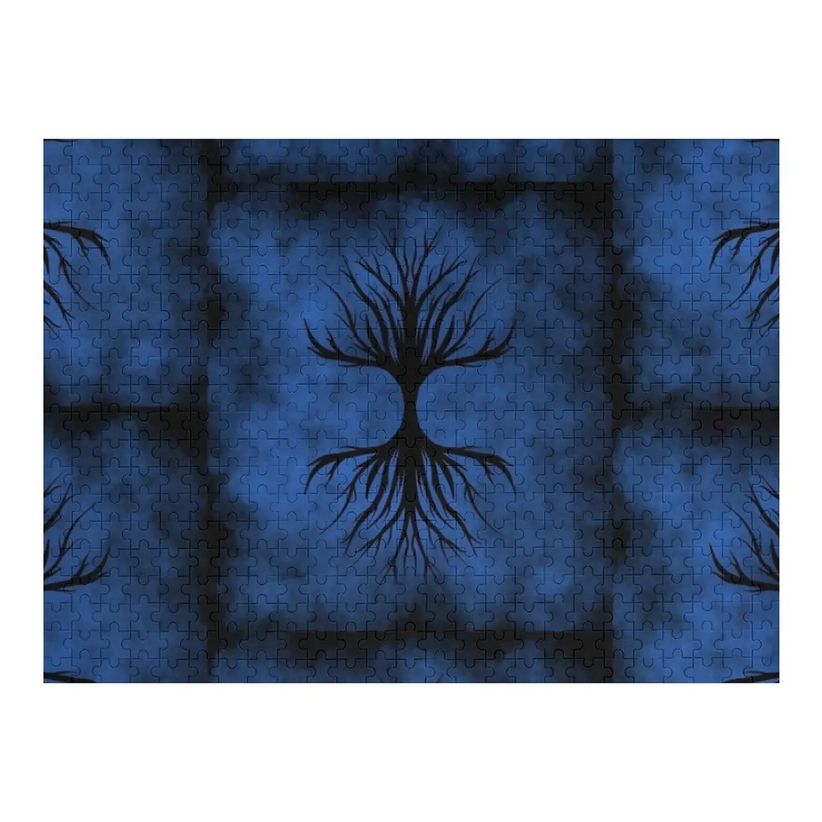 Tree of life on blue background Jigsaw Puzzle Custom Child Animal Puzzle