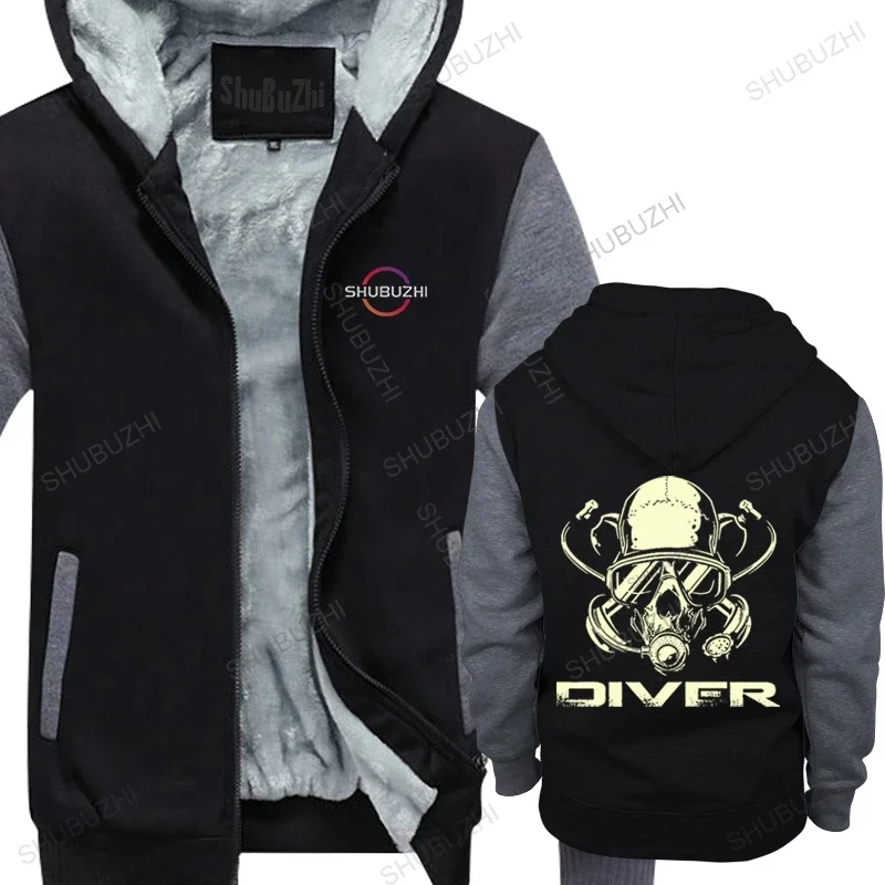 Hot Sale thick hoodies men winter Lifes Diver Hard Scuba Divinger Present Him cotton regular warm jacket for men loose tops