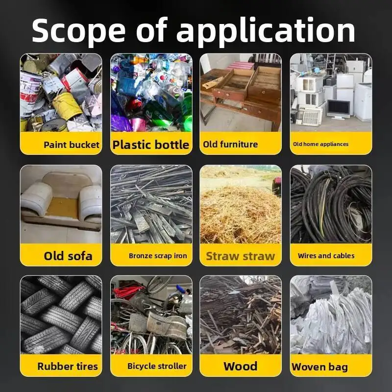 목재 고무 타이어 쓰레기 플라스틱 산업용 파쇄기 다기능 소형 고철 분쇄기