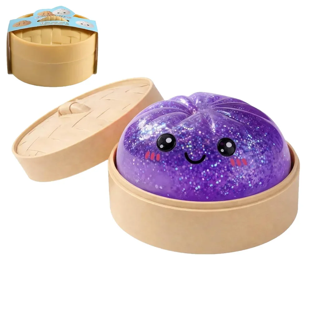 New Glitter Dumpling Glitter Dumpling Squishy with Box Dumplings Sensory Squeeze Toy for Stress Relief image 3
