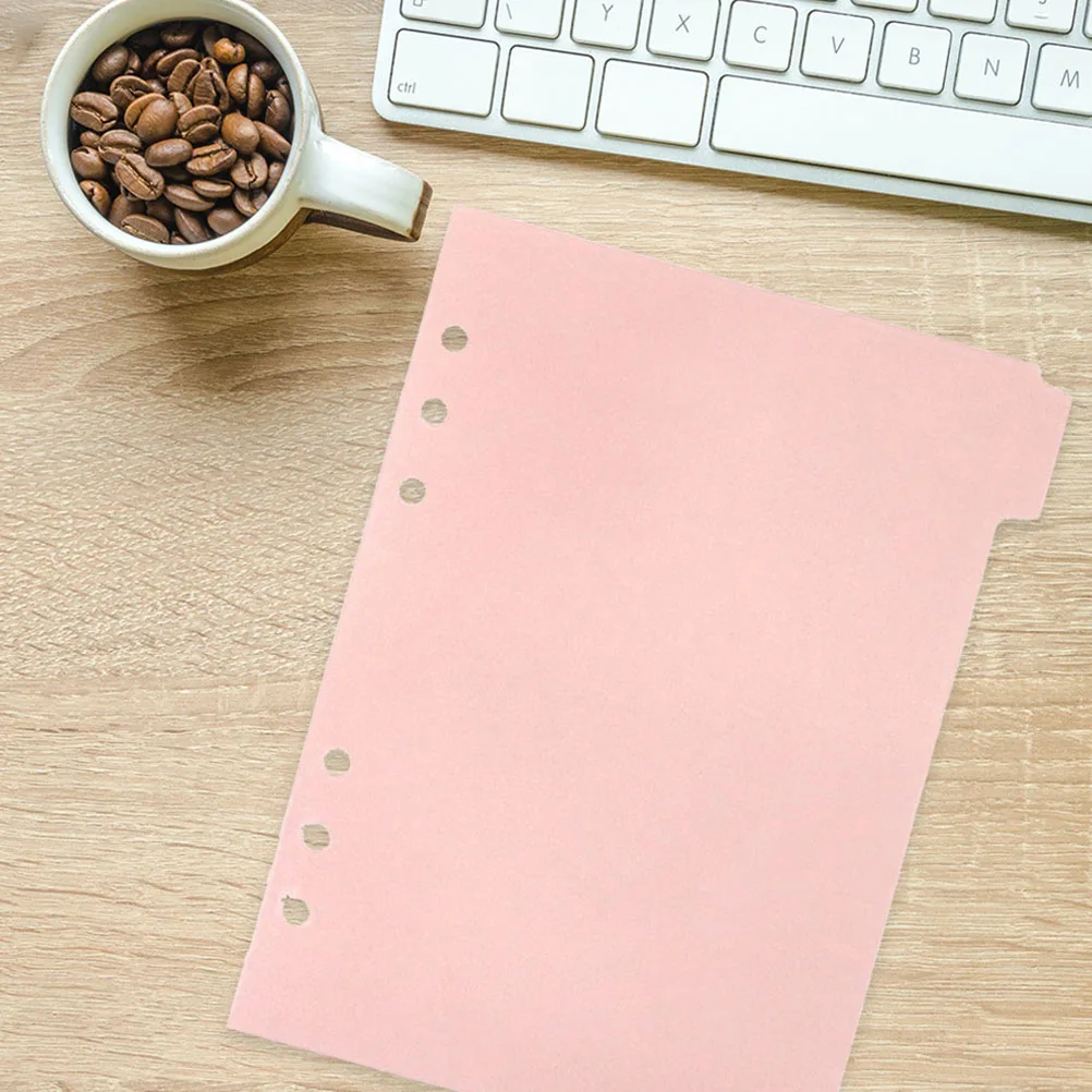 

6 Sheets Leaf Binder Dividers Paper Tabs Cute Index Label 6 Ring Plastic Binder Dividers Hole Plastic Notebook Organizers Gifts