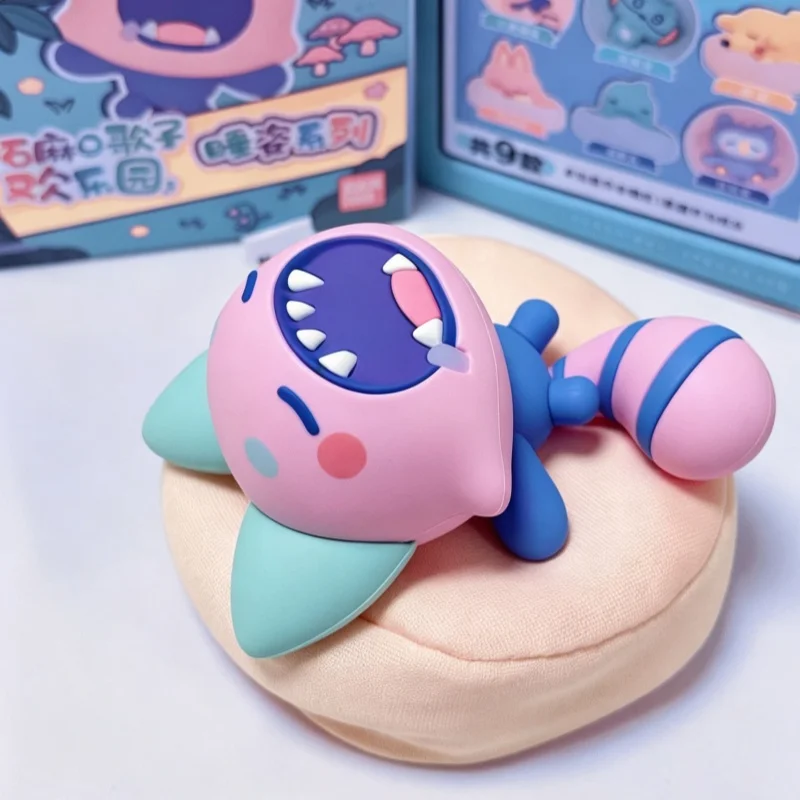 In-Stock Bandai Tamagotchi Happy Park Sleeping Position Series Decoration Blind Box Bean Ding Ji Doll Toy With Pillow
