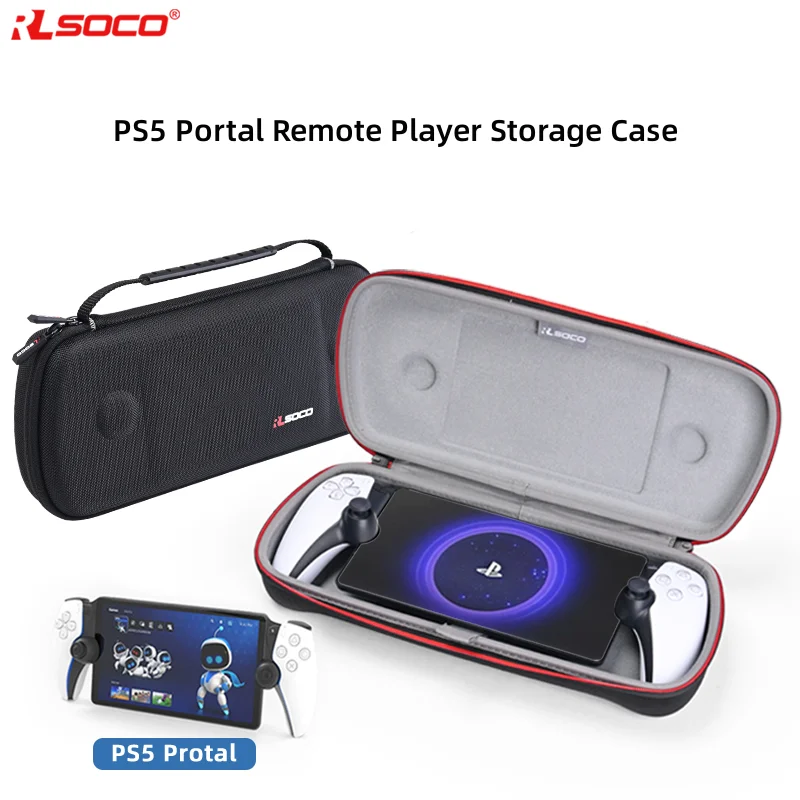 

RLSOCO Case for PlayStation Portal Remote Player Hard Case Cover for PlayStation 5/PS5 Portal Remote Player Storage Case - Black