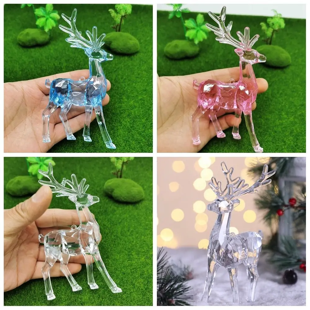 Ornement de bureau en acrylique avec wapiti en cristal transparent, figurine d'Auckland, sculpture de renne, décoration de chambre, décoration de Noël, maison et bureau