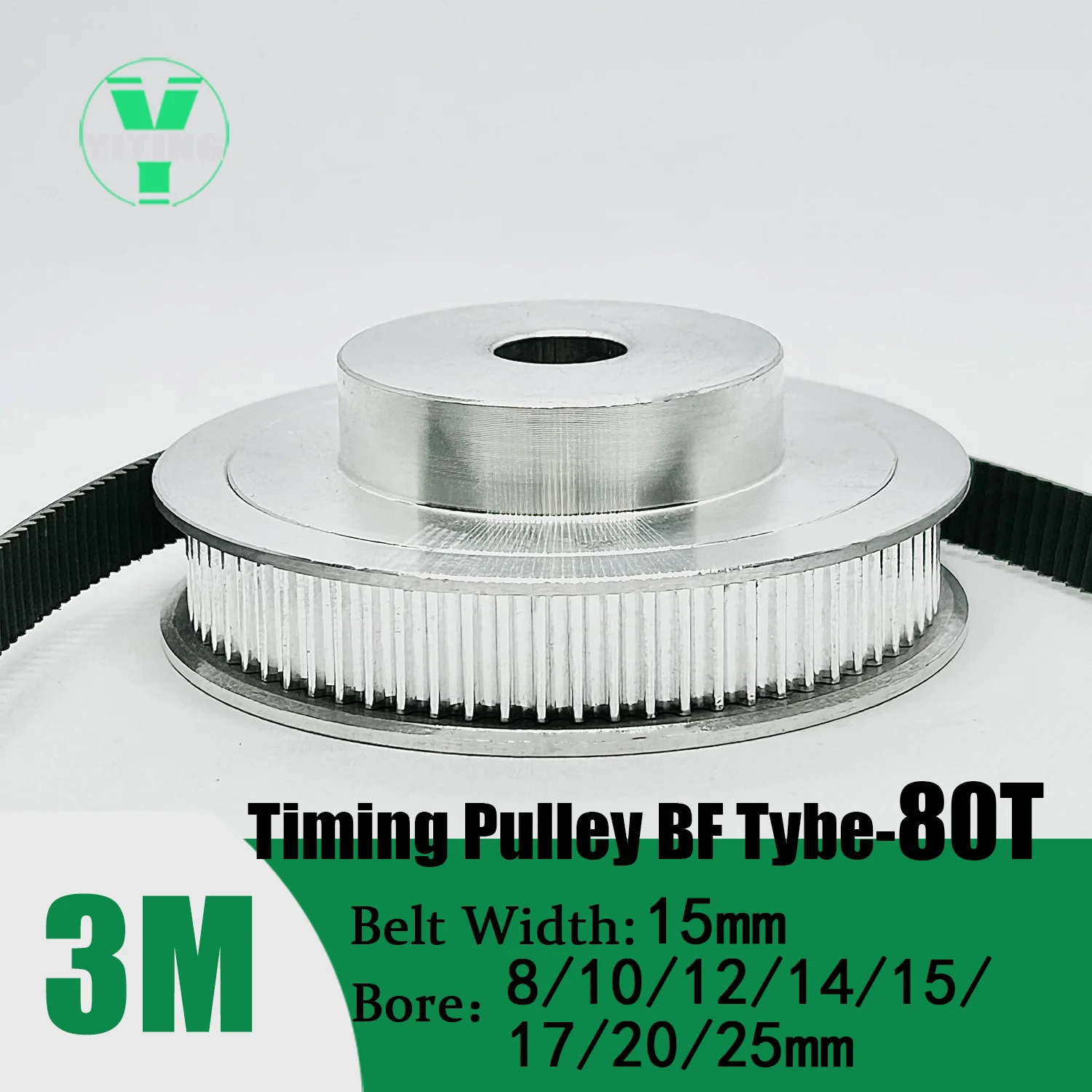 HTD3M 20T 80Teeth Timing Pulley Belt Set Belt Width 15mm Bore 5~25mm Reduction 4:1 Deceleration 3M Pulley Kit Synchronous Wheel