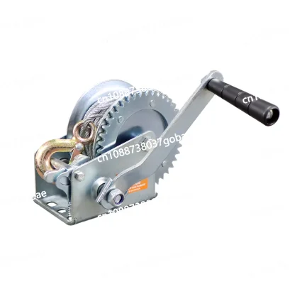 600 Lb-1200Lb 8m Wire Rope Lifting Winch Household Manual Hand Hoisting Winch Self-locking Traction Machine with Steel Wire Rope