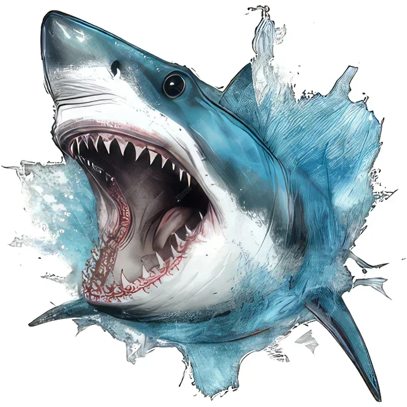 

Personality Classic Types of Giant Serrated Shark Art Wall Stickers, Bathroom Vinyl Sticker Decorative