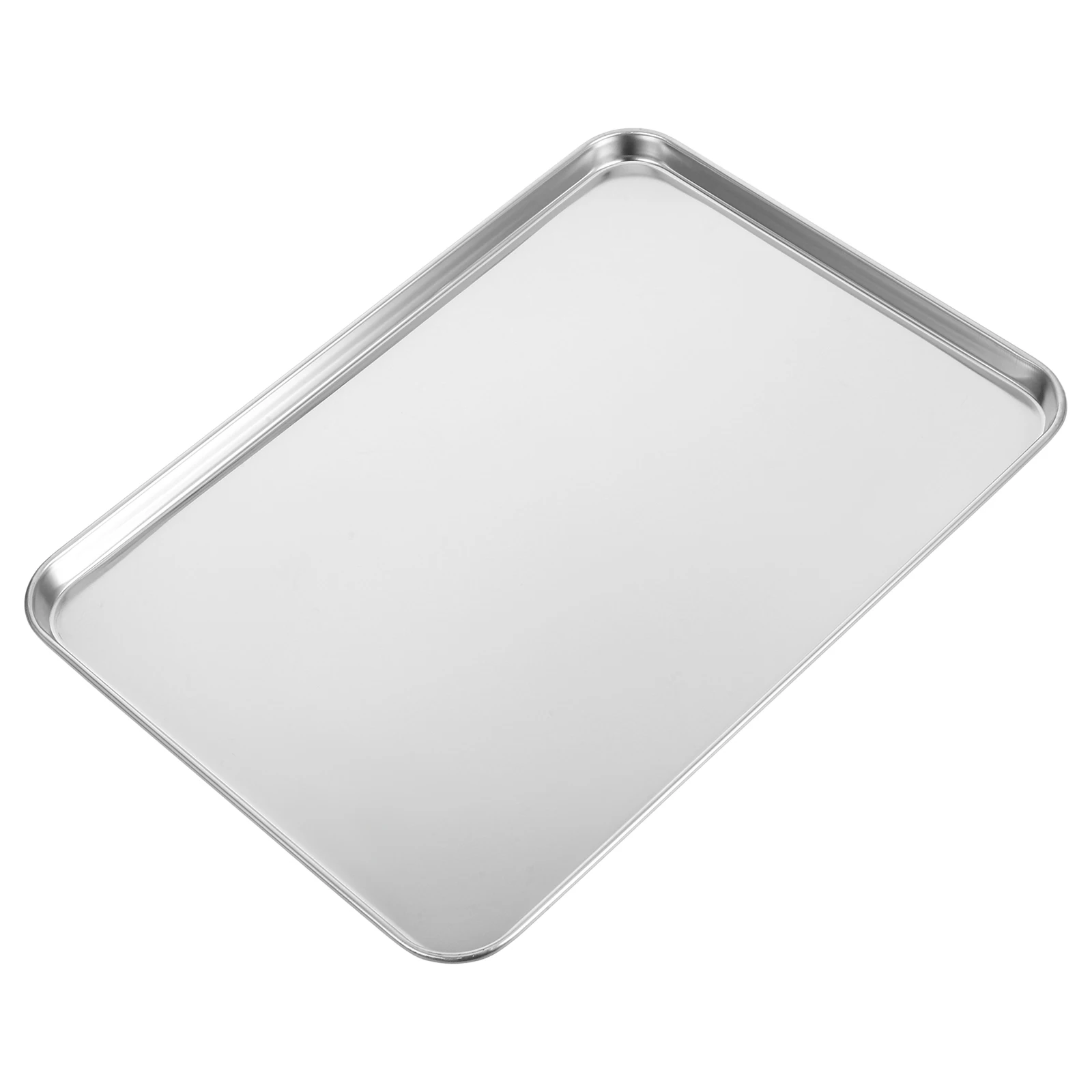 

Stainless 35x25x1 5cm Rectangle Dessert Tray Barbecue Kitchen Food Storage Drainage Plate Rectangular Pan Plates Trays